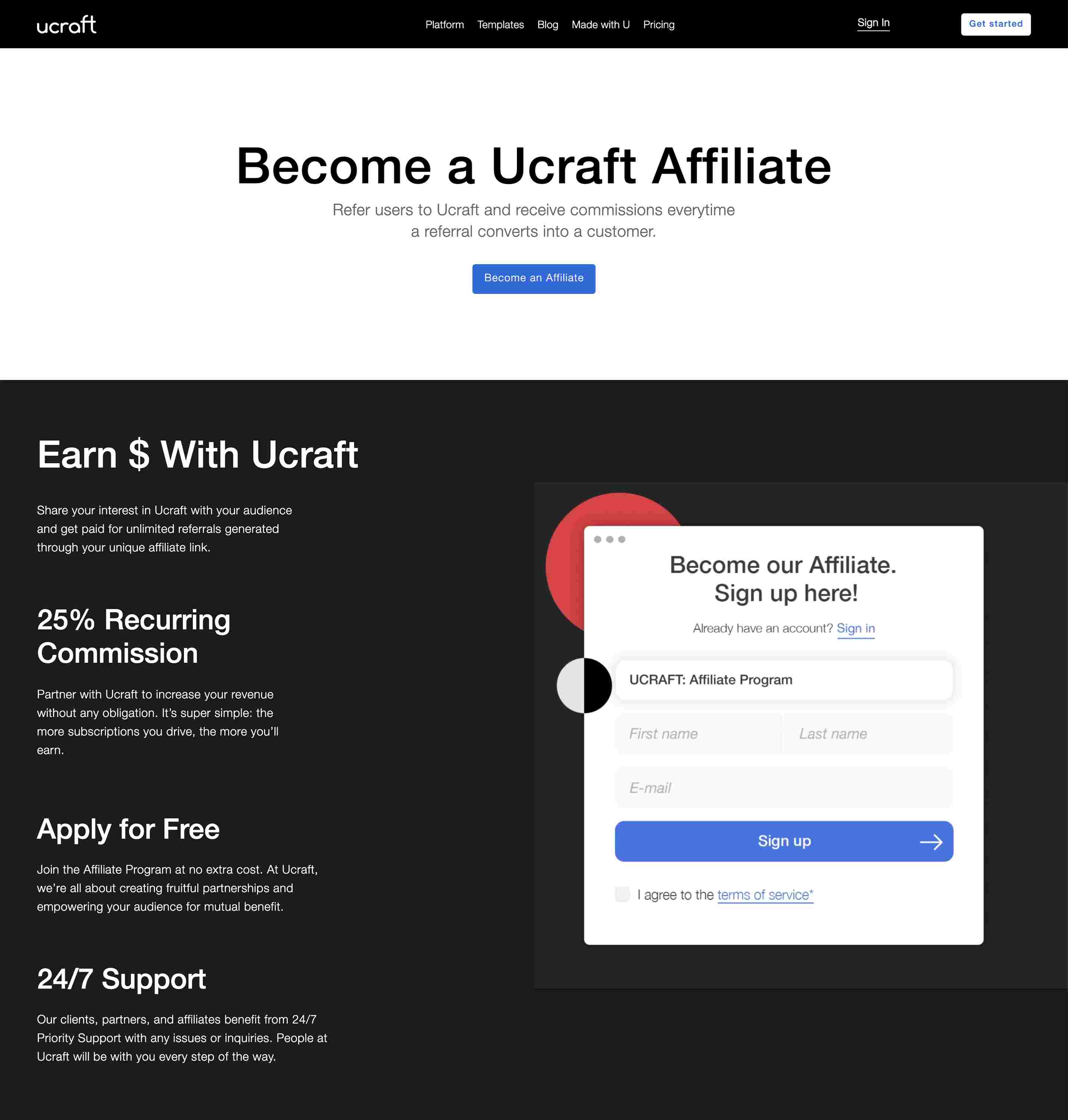 Ucraft affiliate program 