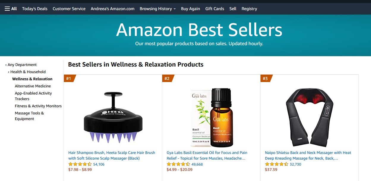 Amazon Bestseller product search 