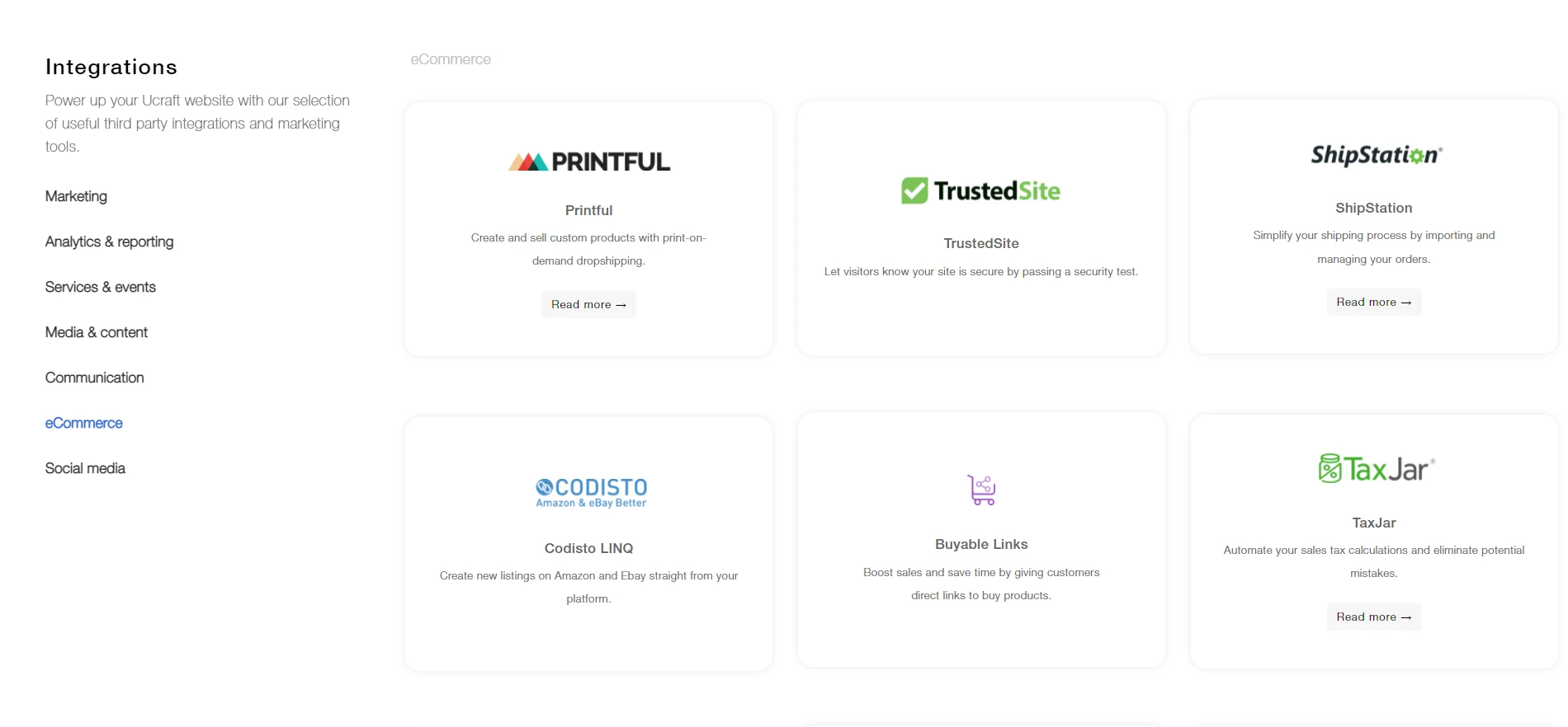 eCommerce Integrations