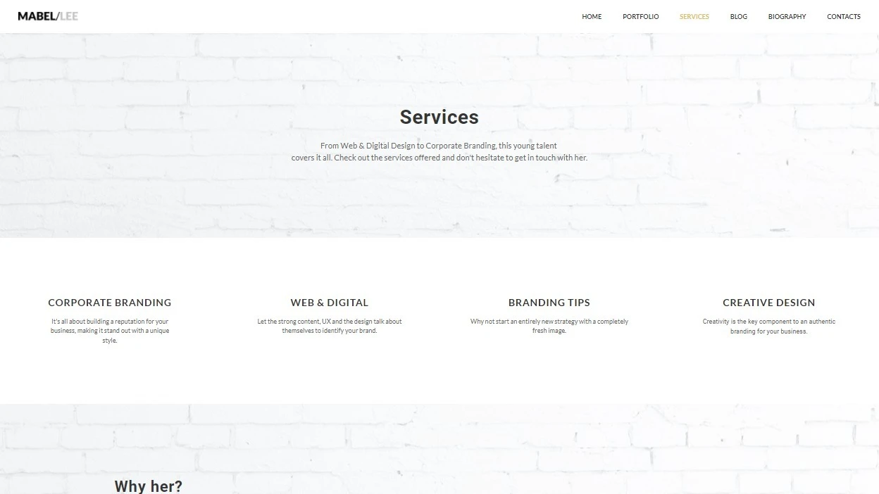 Services page