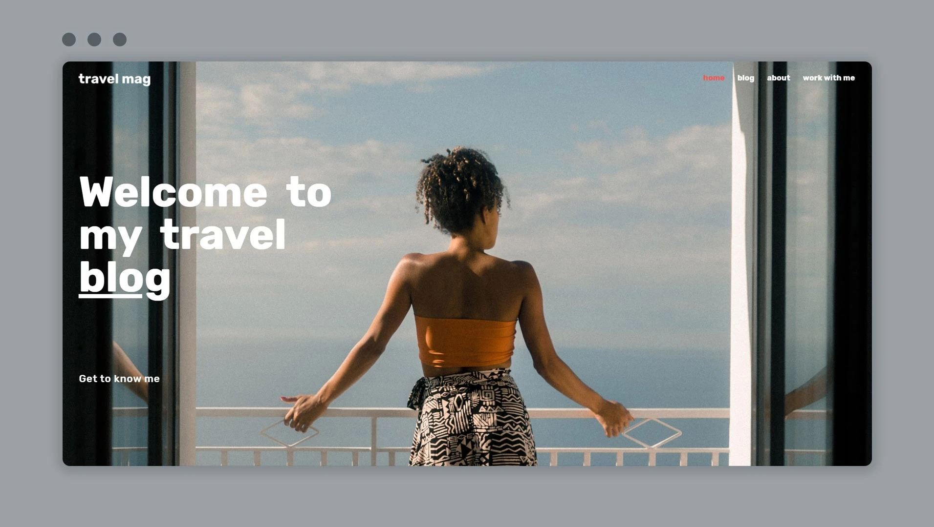 Travel blog template from Ucraft 
