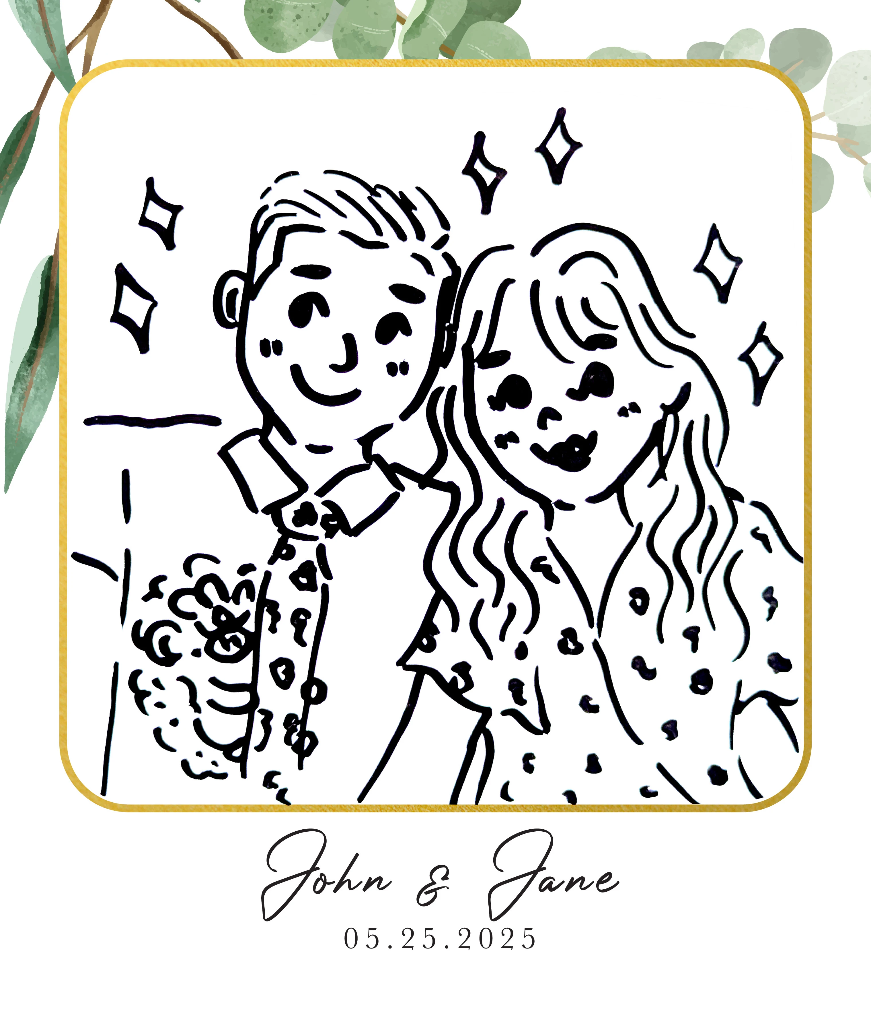 Toronto wedding portraits, live portraits, event portraits, wedding illustrator